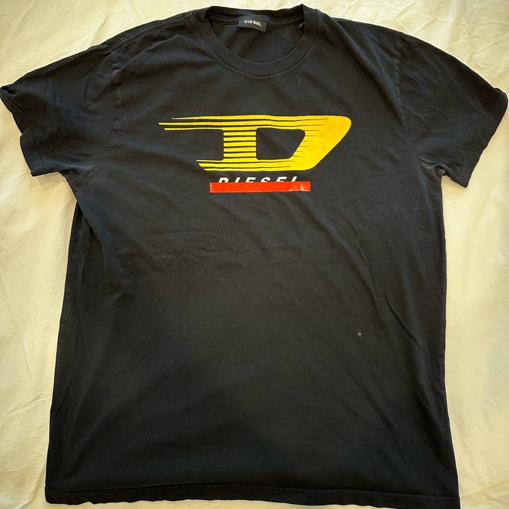 DIESEL T JUST Y4 Mens T Shirt Crew Neck Short Sleeve Pullover Casual Black Tee